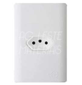 Conjunto Tomada 10A Horizontal 4x2 - Novara Branco Total